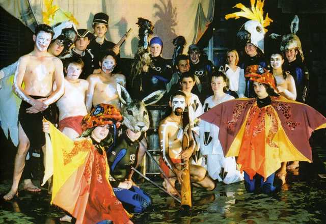 Cast members from the sound and light performance, A Timeless Land - Festival of Federation, 2001